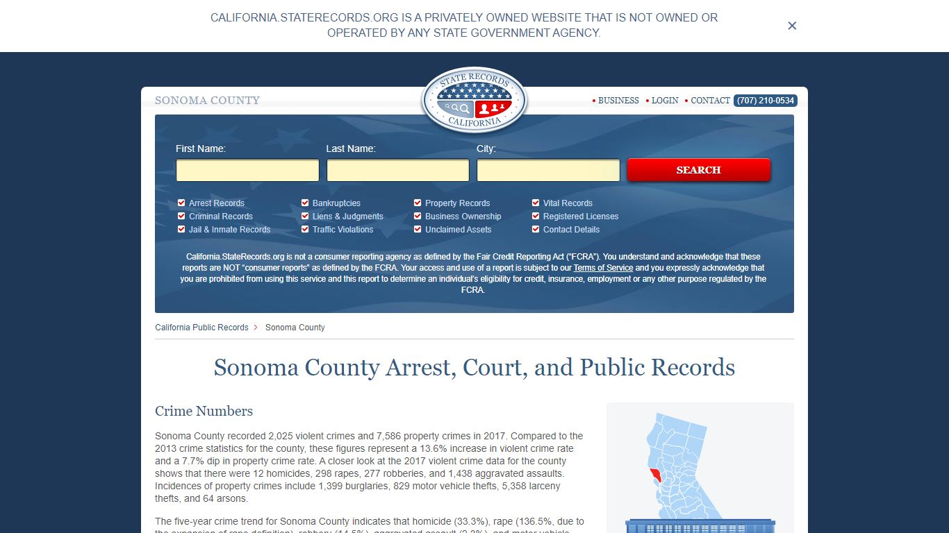 Sonoma County Arrest, Court, and Public Records